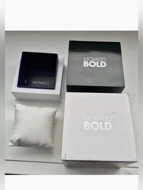 Movado Bold Packaging Set in Black, White - Presentation/Gift Box Watch Case